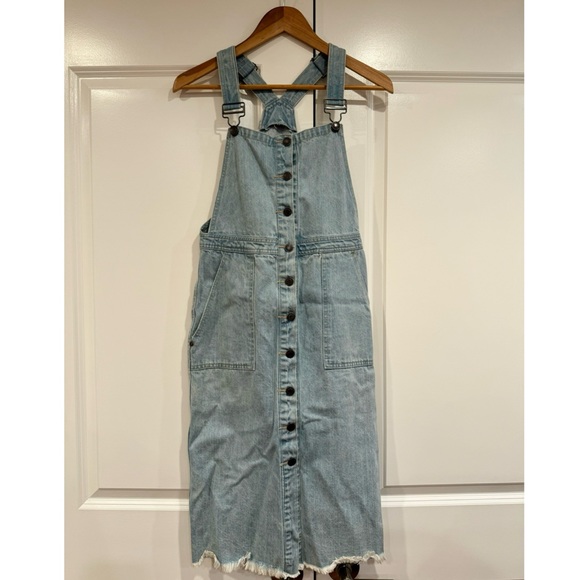 Forever 21 | Denim Overall Dress Midi Light Wash - Picture 1 of 4
